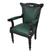 Solid Mahogany Wood Reproduction Flute Leg Office Desk Chair