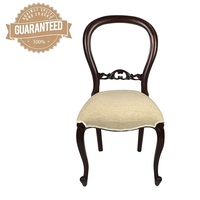 Solid Mahogany Wood Reproduction Cabriole Leg Style Upholstered Dining Chair