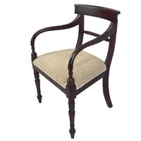 Solid Mahogany Wood Regency Rope Carver Dining Chair