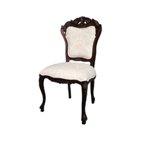 Solid Mahogany Wood Antique Reproduction Style French Cabriole Dining Chair