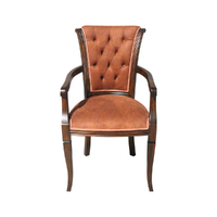 Solid Mahogany Wood French Arm Chair Carver Antique Reproduction Style