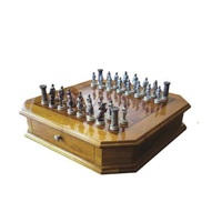 Solid Mahogany Wood Game/Chess Board Octagonal
