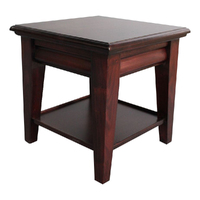 Solid Mahogany Wood Lamp Table with Drawer & Shelf