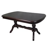Solid Mahogany Wood Pedestal Legs Oval Coffee Table