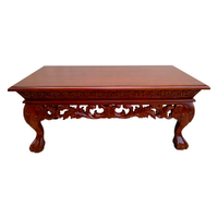 Solid Mahogany Wood Hand Carved Coffee Table Antique Reproduction