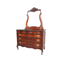 Solid Mahogany Wood Low Boy Dressing Table & Mirror