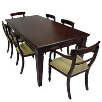Solid Mahogany Wood Dining Set / Table 1.5m and Chairs