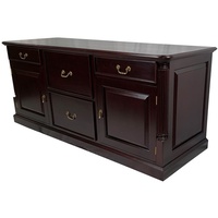 Solid Mahogany Wood Side Board with Filing Cabinet