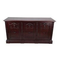 Solid Mahogany Wood Reproduction Resolute 6 Drawers Filing Cabinet/Side Board