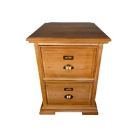 Solid Mahogany Wood 2 Drawers English Filing Cabinet