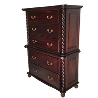 Solid Mahogany Wood Colonial High Chest / Tall Boy