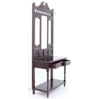 Solid Mahogany Wood Reproduction Style Hall Stand With 2 Drawers