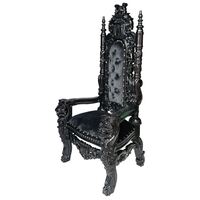 Solid Mahogany Carved Small Lion Junior King/Throne Chair Antique Reproduction