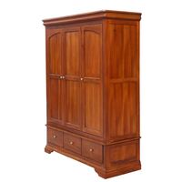 Solid Mahogany Wood Victorian 3 Door & 3 Drawers Wardrobe