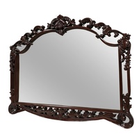 Solid Mahogany Wood Hand Crafted Large Beveled Wall Mirror 150cm
