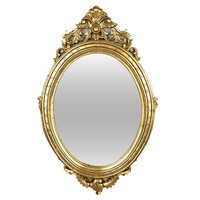Solid Mahogany Wall Mirror Oval Shape comes in a Stunning Golden Colour