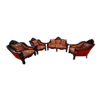 Solid Mahogany Reproduction Monaco Classic Large Carved Lounge Set Sofa 2-1-1-1