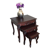 Solid Mahogany Wood French Nest / Side Table