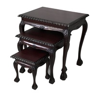 Solid Mahogany Wood Reproduction Nest Table