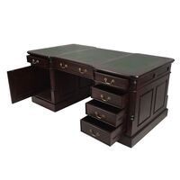 Solid Mahogany Wood Office Executive Double Sided Partners Desk 180cm
