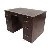 Solid Mahogany Reproduction English Office Desk With Filing Drawer