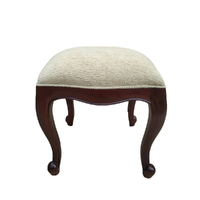 French Provincial Style Louis Stool Solid Mahogany Wood