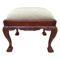 Solid Mahogany Wood Chippendale Bedroom Stool