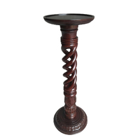 Solid Mahogany Wood Twist Carved Plant Stand