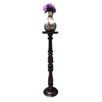Mahogany Wood Round Plant Stand / Flower Stand 100cm