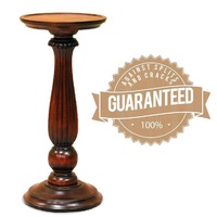 Solid Mahogany Wood Flute Carved Plant / Flute Style Flower Stand