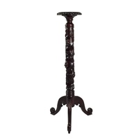Solid Mahogany Wood Twisted Grape Carved Plant Stand / Flower Stand