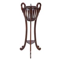 Solid Mahogany Wood Swan Plant Stand / Flower Stand