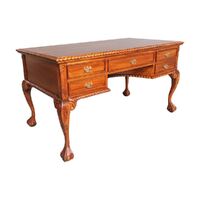 Solid Mahogany Wood Chippendale Style Reproduction Office / Writing Desk