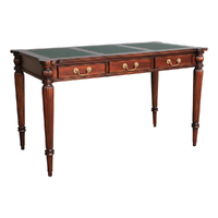 Solid Mahogany Wood Flute Leg Writing Desk Office Furniture