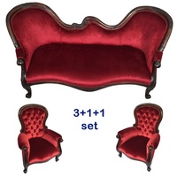 Solid Mahogany Wood Chaise Lounge Set / Sofa 