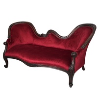 Solid Mahogany Wood French Reproduction Style 3 Seater Chaise Lounge / Sofa 