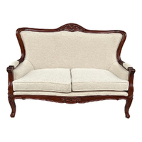 Solid Mahogany Wood 2 Seater Classic Sofa
