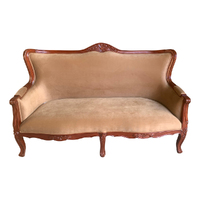 Solid Mahogany Wood 3 Seater Classic Sofa