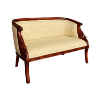 Solid Mahogany Wood 2 Seater Swan Chaise Lounge 