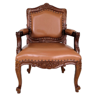French Provincial Style Louis Sofa Arm Chair Solid Mahogany Wood 