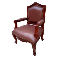 French Provincial Style Louis Sofa Arm Chair Solid Mahogany Wood 