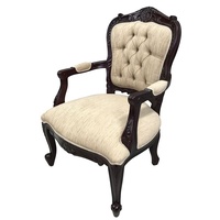 Solid Mahogany Wood French Louis Reproduction Style Sofa Arm Chair