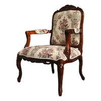 Solid Mahogany Wood French Provincial Style Large Louis Arm / Sofa Chair