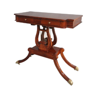 Solid Mahogany Victorian Lyre Hall/Console Table