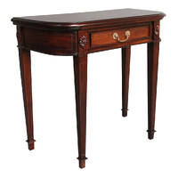 Solid Mahogany Wood Semi Round Hall Table With Drawer