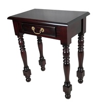 Solid Mahogany Round Leg Hall Table 1 Drawer