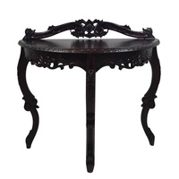 Solid Mahogany Wood Hand Carved Half Moon Hall Table / Console 
