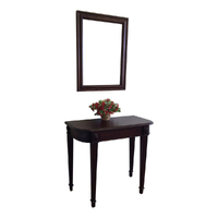 Solid Mahogany Wood Semi Round Large Hall Table & Mirror