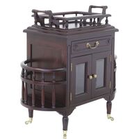 Solid Mahogany Wood Reproduction Victorian Tea Table Magazine Rack