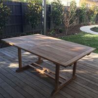 Outdoor Furniture Solid Teak Wood Rectangular Extension Table 3m